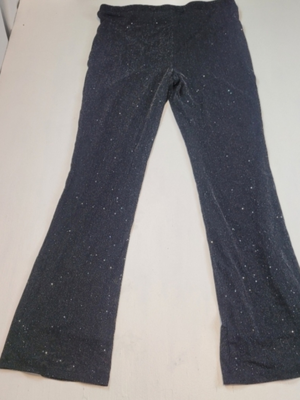 Madden NYC Black Sparkle Flare Pants Large